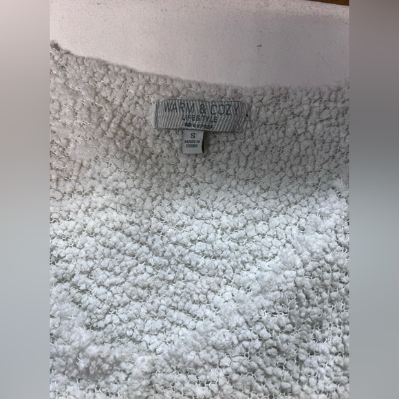🛍️WARM & COZY Ivory boucle crew neck sweater size S. - Picture 10 of 12
